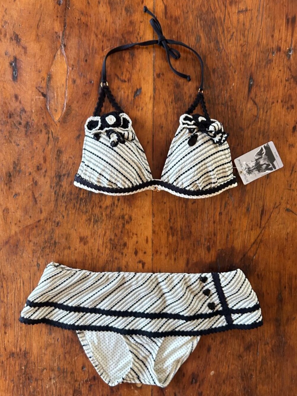 Rare Vintage Betsey Johnson Parasol Skirted Bikini Set